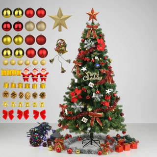 Árvore De Natal Completa Decorada Com 115 Enfeites 1,80cm Grande 400 Galhos Cheia Com Pisca