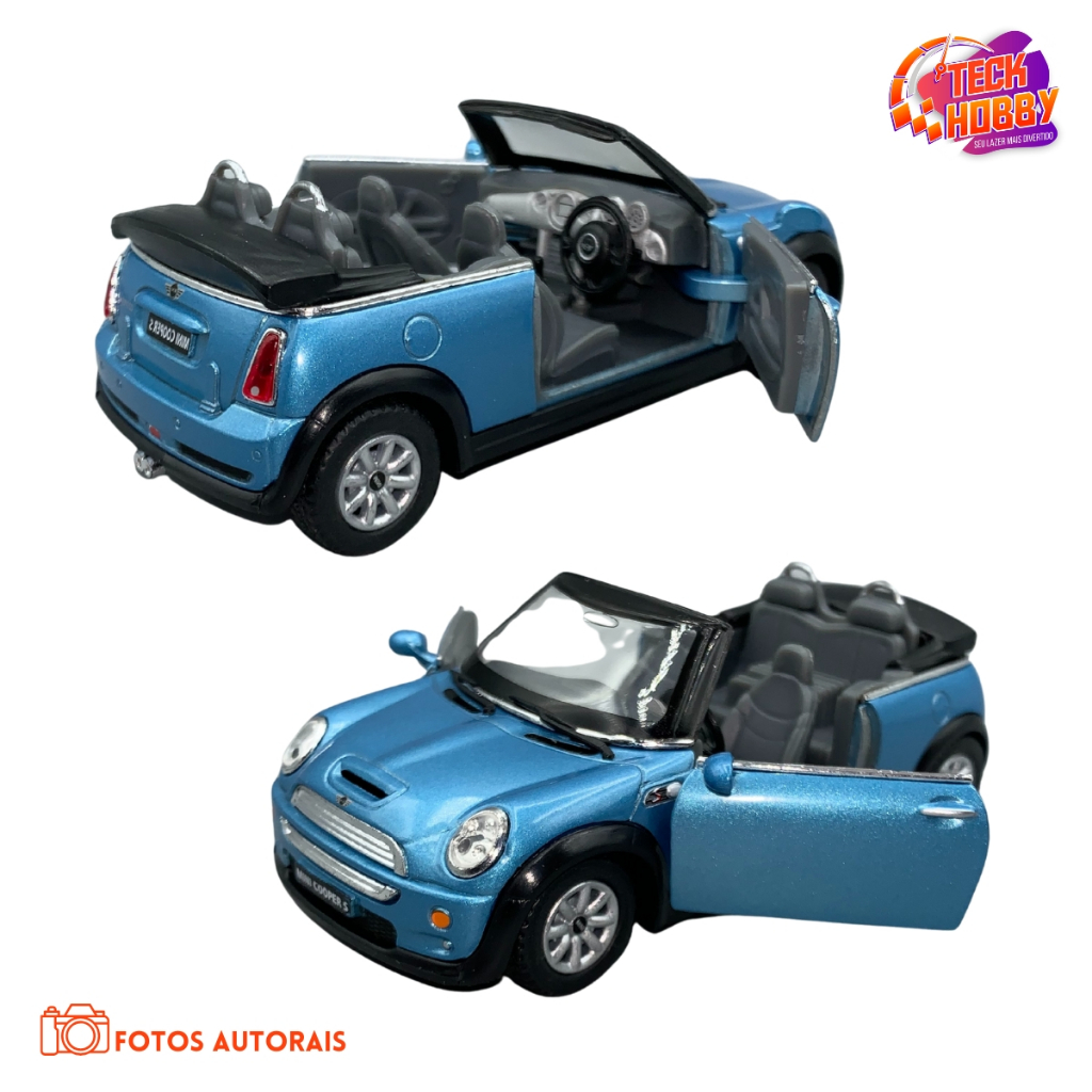 Miniatura Carro Mini Cooper S Conversível Metal Fricção 1/28