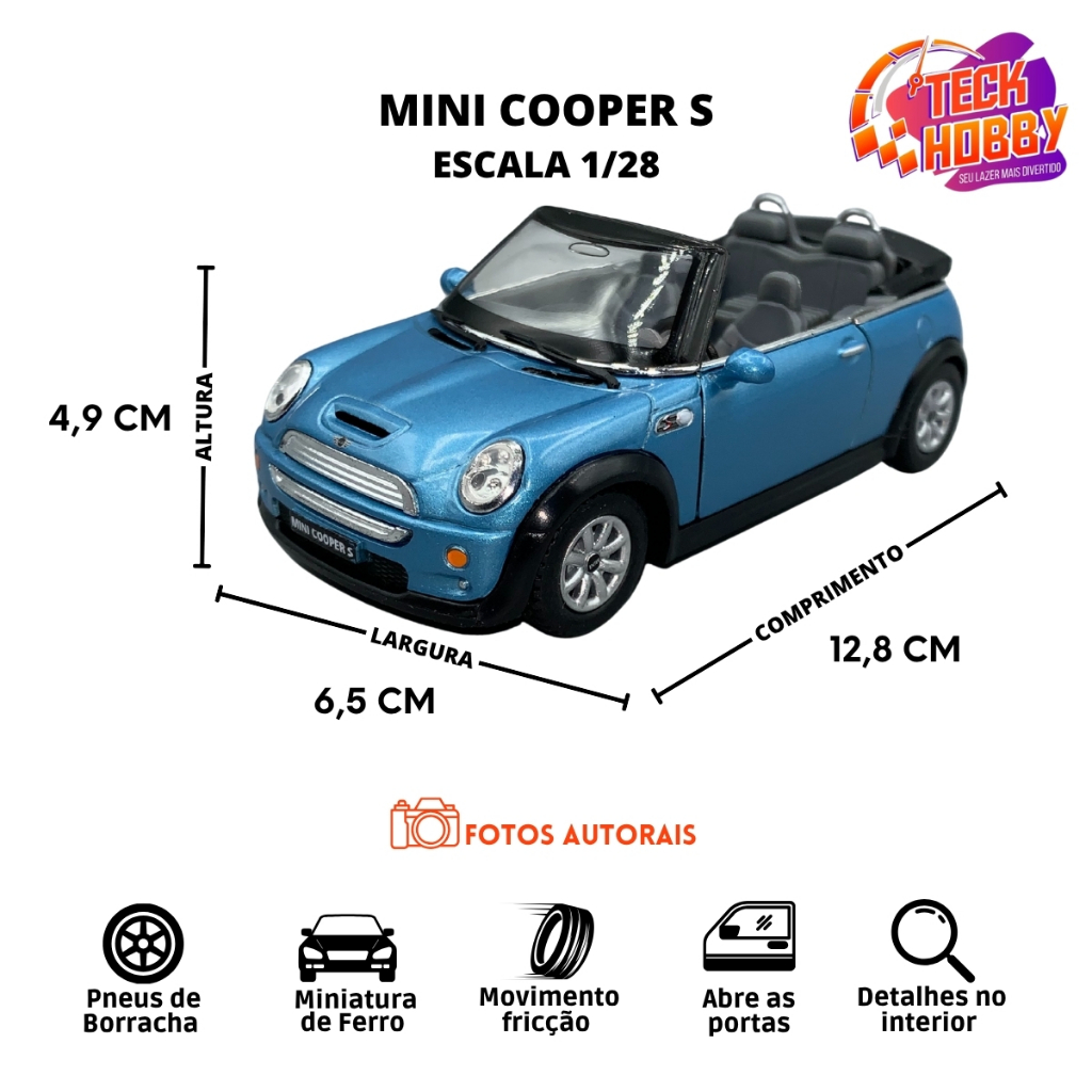 ミニカー MINI Cooper S Convertible Miniatura Carro Mini Cooper S Conversível Metal Fricção 1/28