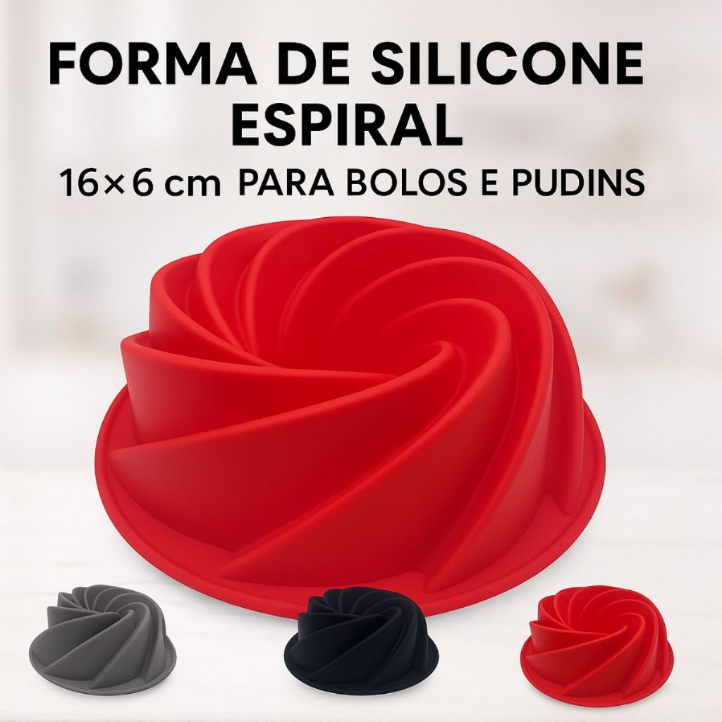 Forma de Silicone Espiral para Bolo 16x6 cm Antiaderente For