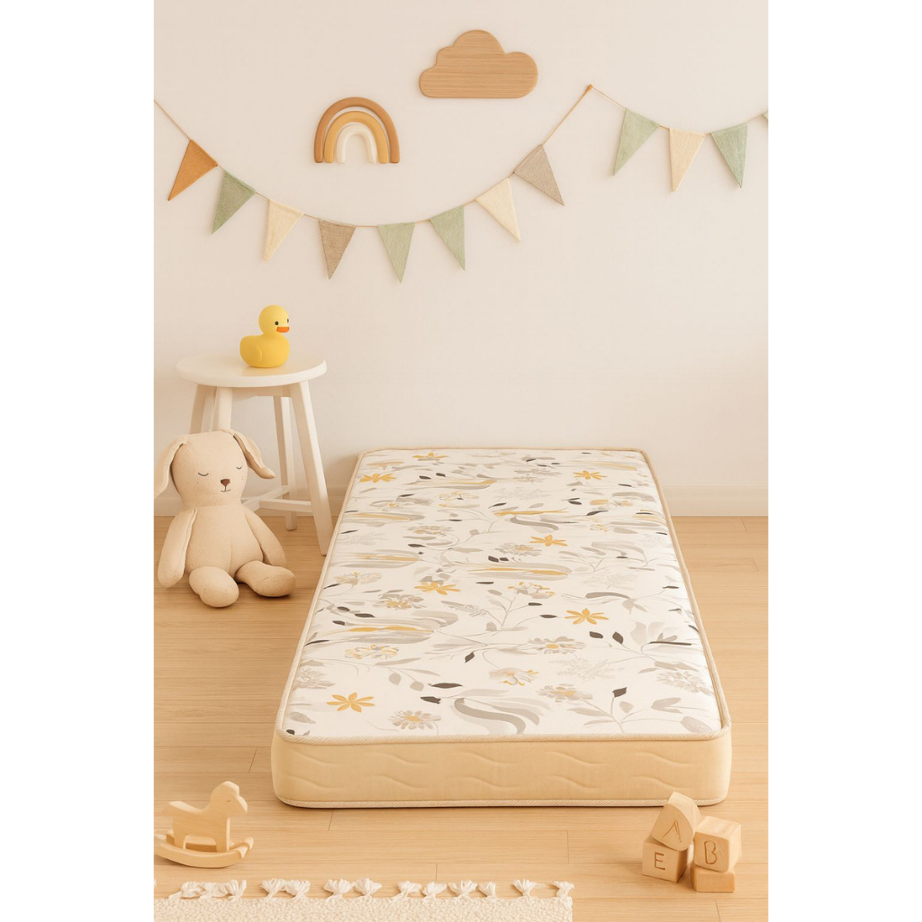 Colchão Bege D20 Solteiro 188x88x12 Alta Densidade 100% Espuma Antiácaro Confortável Duravel