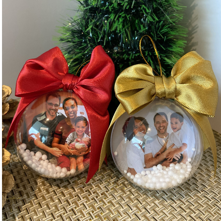 10 Bolinhas de Natal PERSONALIZADA com foto ou logomarca, enfeites de ...