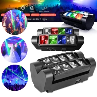 Moving Head LED Colorido Mini Spider Beam 8 LEDs Rgbw Dmx Com Strobe Sensor De Som E Automático em Oferta na Shopee