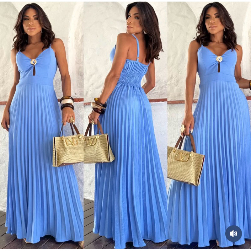 Vestido Plissado Carol Moda Blogueira Fashon Tendência Primavera Verão ...