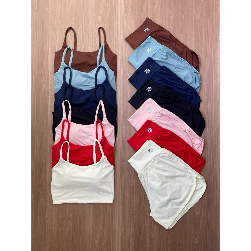 Conjunto de roupa fitness short com forro duplo academia Renata