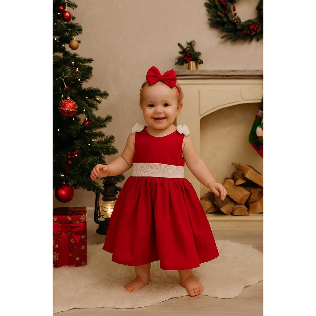 Vestido infantil festa e natal roupa de menina final do ano roupa de ...
