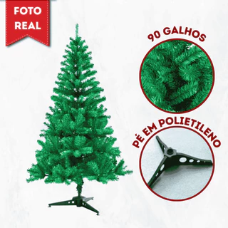 Árvore de Natal Pinheiro Tradicional 1,20m 90 Galhos - Decoração de Luxo para Natal