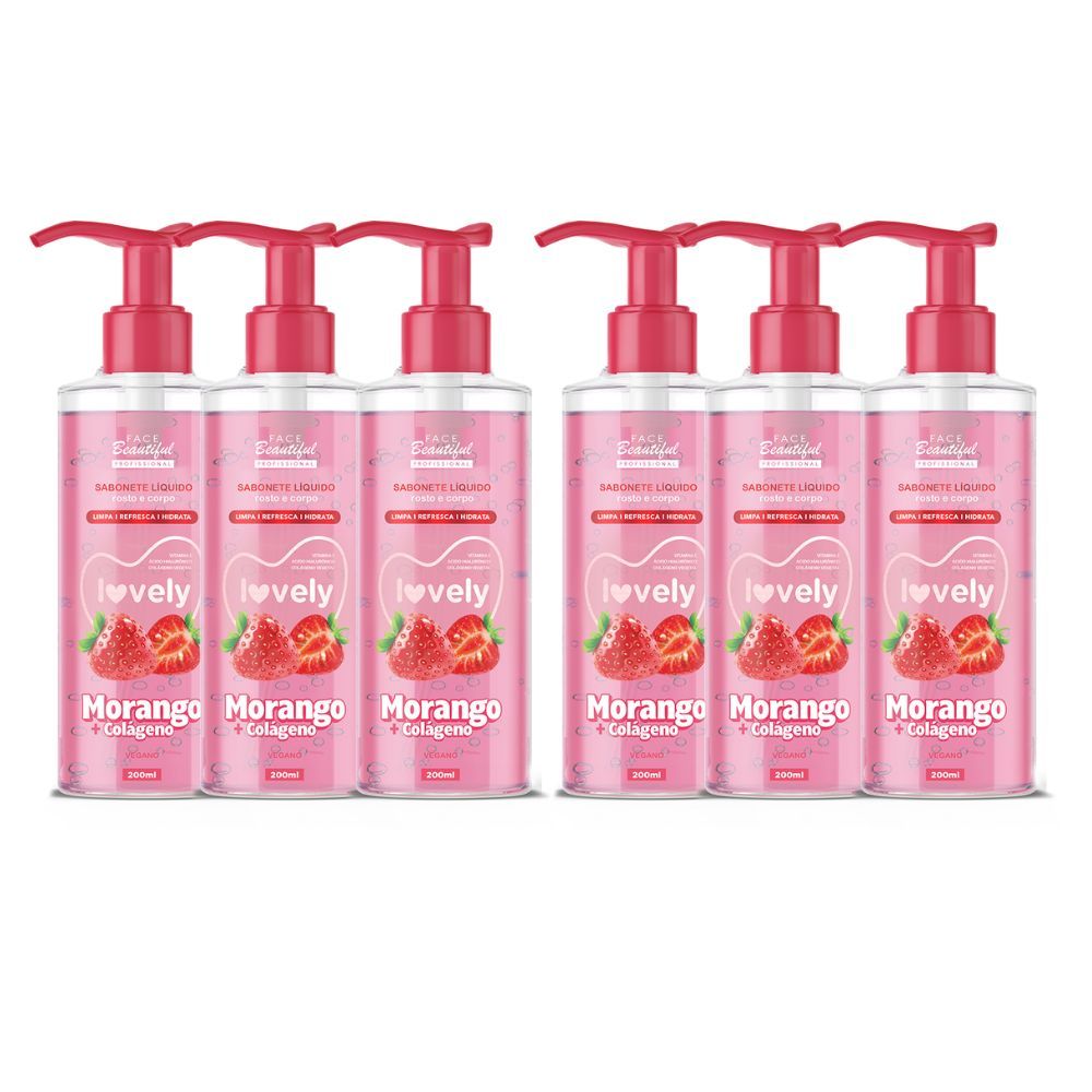Kit Gel de Limpeza Corporal e Facial de Fruta Cuidados Com o Rosto