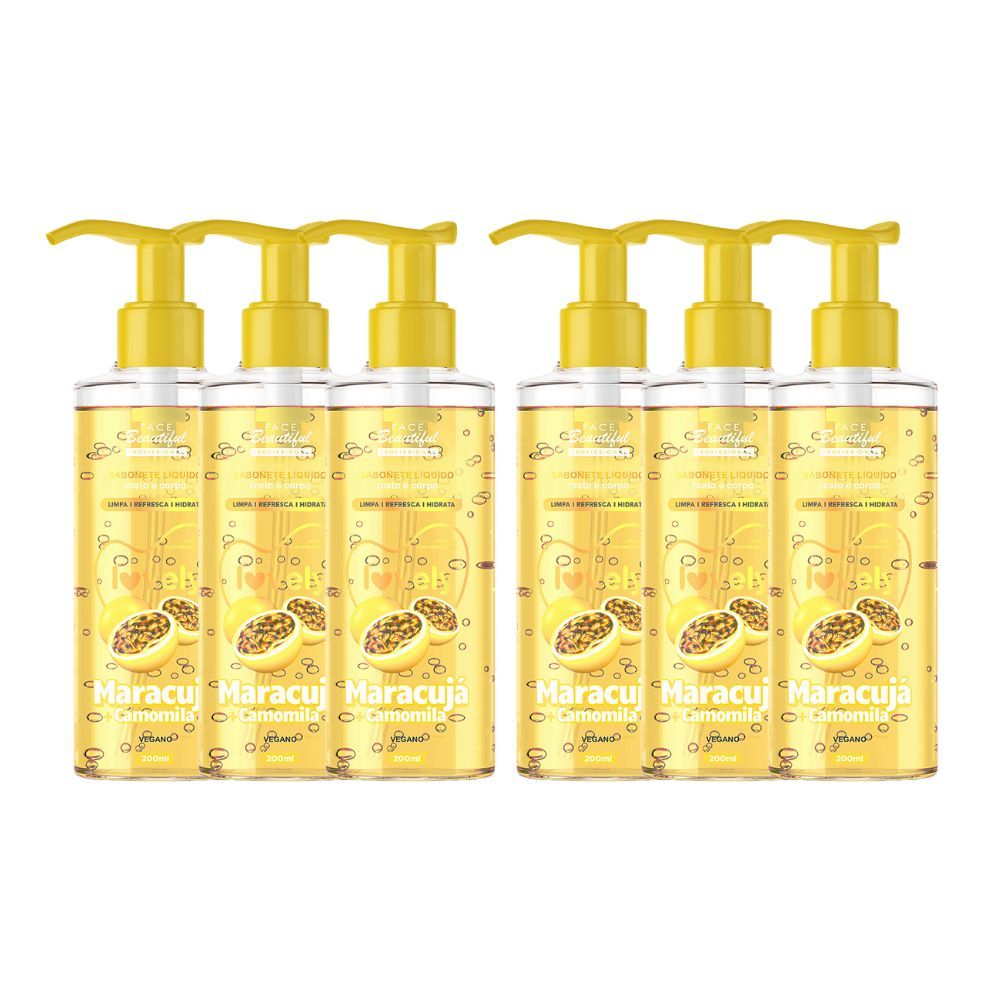 Kit Gel de Limpeza Corporal e Facial de Fruta Cuidados Com o Rosto