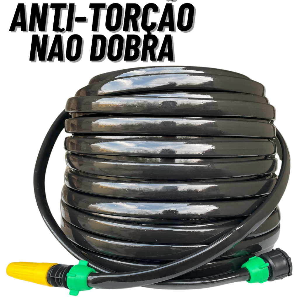 Mangueira De Jardim Anti-Torção e Anti Dobras 50 Metros Preta