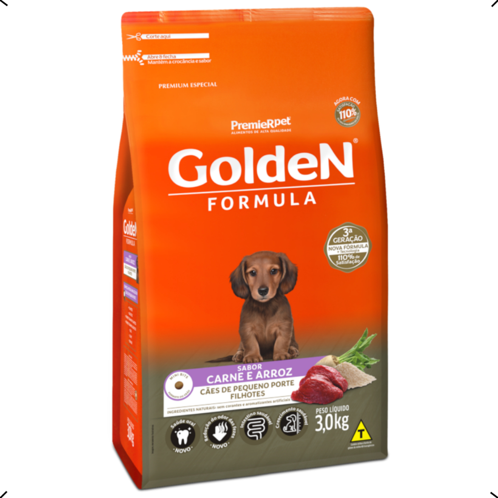 RAÇÃO GOLDEN FORMULA FILHOTE RAÇA PEQUENA CARNE 10KG