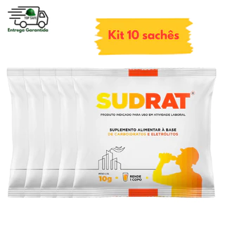 10 Sachês Repositor Hidroeletrolítico Isotônico em Pó Sudrat de 10g Cada (Repositor Energético) EPI