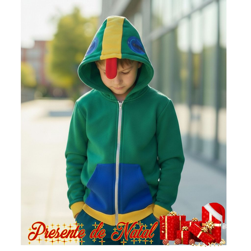 FANTASIA Blusa personagem Leon camaleão/lagarto Cor Verde Bandeira