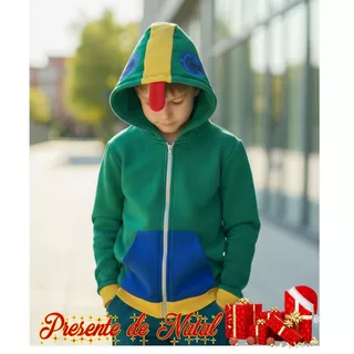 FANTASIA Blusa personagem Leon camaleão/lagarto Cor Verde Bandeira