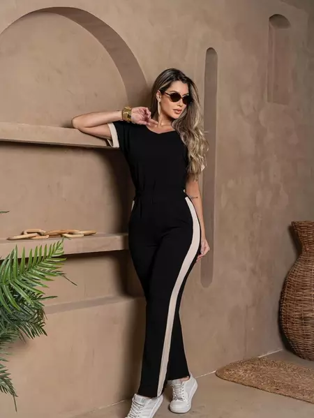 Conjunto Feminino em malha moletinho calça e blusa manga curta M G GG G2