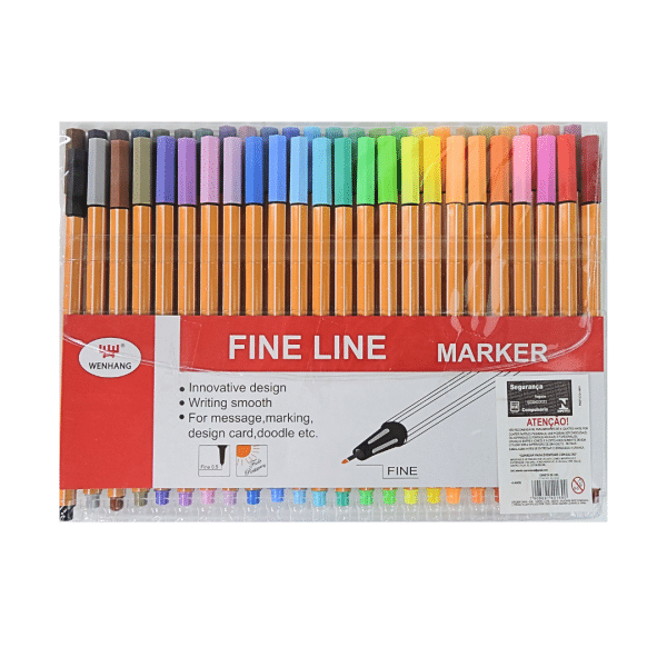 Kit Canetas Cores Fine Line Ponta Fina 0.4mm 1ª Linha AMARELA OU