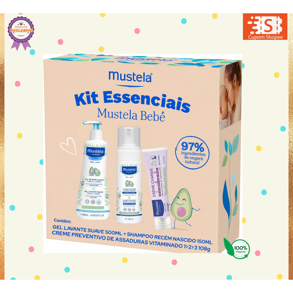Mustela Kit Essenciais Bebê e Criança - Edição limitada | Shopee Brasil