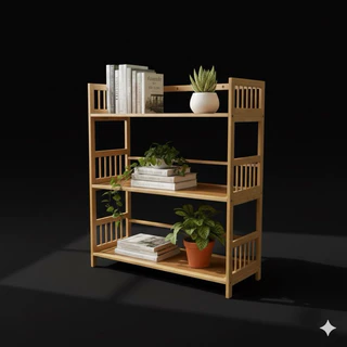 Estante de Bambu com 3 Prateleiras – Exclusivo Elexa em Oferta na Shopee