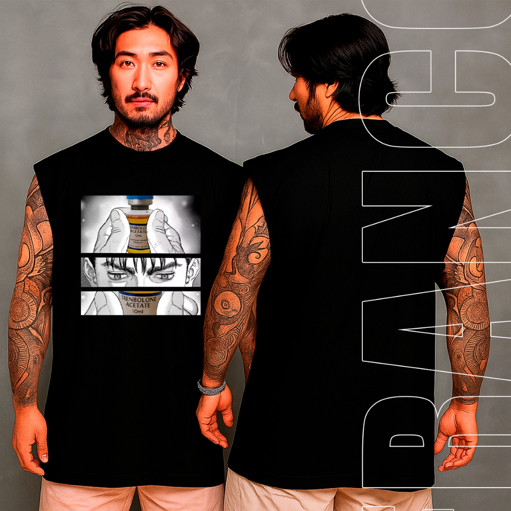 Regata Oversized Anime Camisa Guts Algodão Streetwear Machão Academ