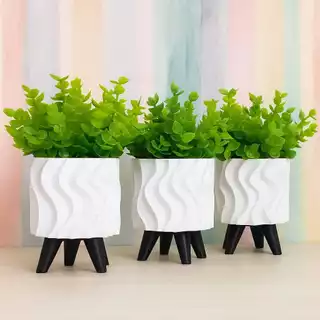 Vaso de plastico com planta artificial | para Escritório Quarto Infantil Banheiro para Plantas Cactus e Suculentas