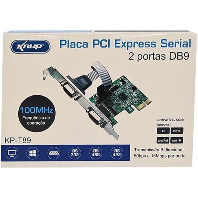 Placa Pci Express 1x 2 Porta Serial Db9 Rs232 Rs485 Rs422