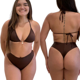 Biquíni Cortininha Feminino com Bojo Removível Cintura Alta Calcinha Modeladora Luxo em Oferta na Shopee
