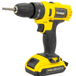 Parafusadeira de Impacto 3/8”  a Bateria 12V Bivolt com 34 Peças – Titanium Platina em Oferta na Shopee
