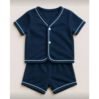 Pijama de bebe verão menino com  botão fofo  verão 100% algodão confortavel em Oferta na Shopee
