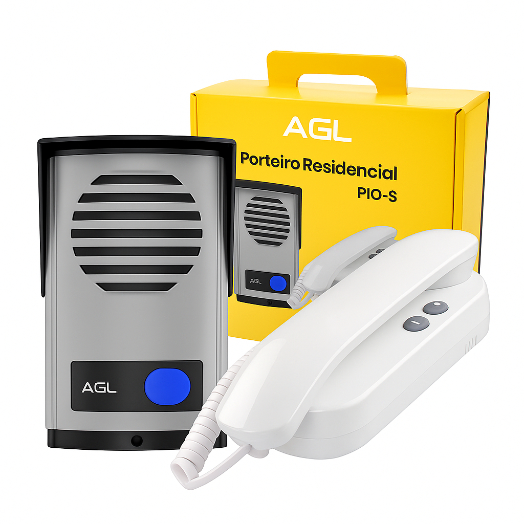 Kit Interfone Porteiro Eletrônico Residencial AGL P10s | Shopee Brasil