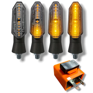 Kit 04 Piscas Moto Seta Led Sequencial Twister + RELE PISCA SETA LED 2 PINOS COM REGULAGEM DE VELOCIDADE UNIVERSAL em Oferta na Shopee