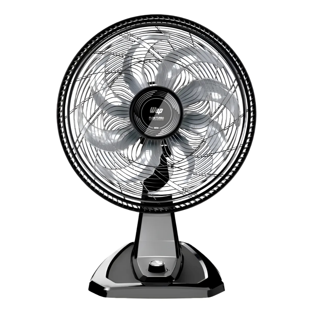 Ventilador Suilencioso Portátil Vento Turbo 127v Wapflow - 45 Cm - 60 - Preto - Preto/cinza - Plástico - 8