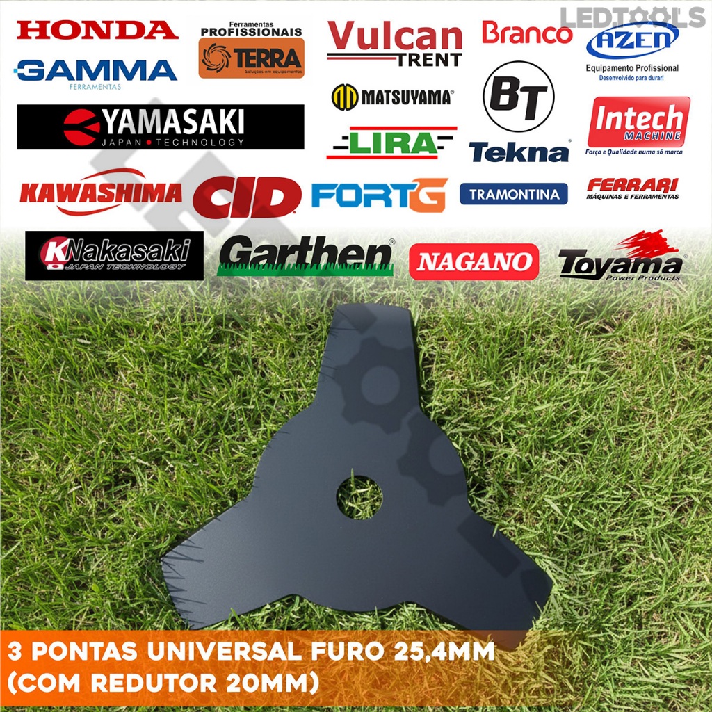 Lâmina Faca 3 Pontas Para Roçadeiras Toyama Tbc 43 - Tbc 52 - Tbc