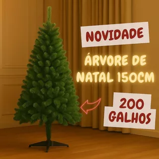 Árvore de Natal 150cm 200 Galhos Pinheiro Canadense Tradicional