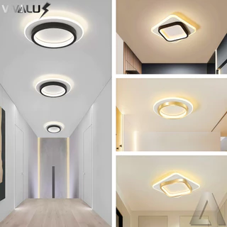 Luminária De Teto Para Hall Sala Quarto Lavabo Corredor Plafon Sobrepor Moderno LED 3 Cores 20CM