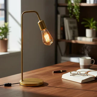 Luminaria de Mesa Abajur L em Alumínio Industrial Retro Moderno Aramado 127V/220V