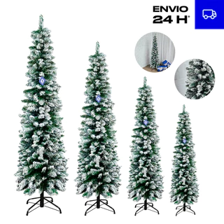 Árvore de Natal Nevada Slim Luxo, 4 Tamanhos, 1,20/1,50/1,80/2,10m, Galhos com Neve Premium
