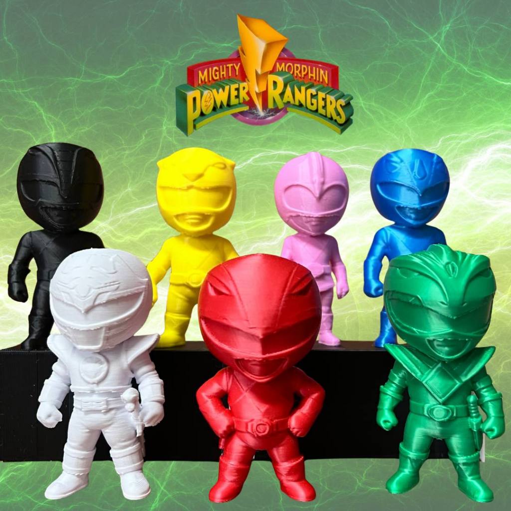 Mini Coleção Mighty Morphin Power Rangers Colecionável Impressão 3D ...
