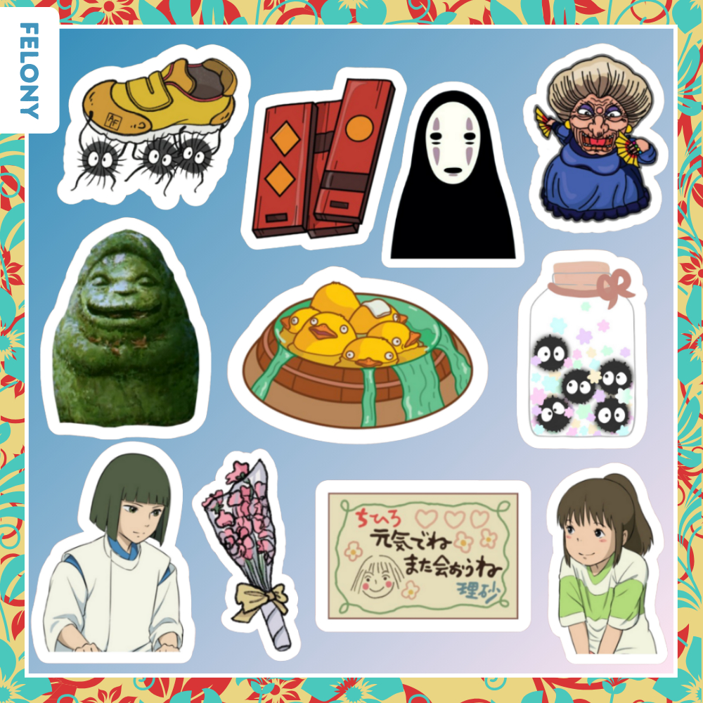 kit 11 stickers adesivos a viagem de chihiro spirited away anime ...