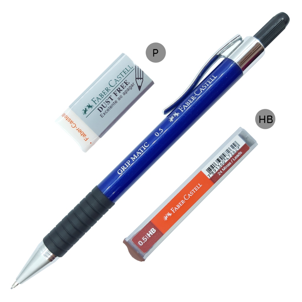 Lapiseira 0.5mm Grip Matic Metal Automática FABER-CASTELL | Shopee