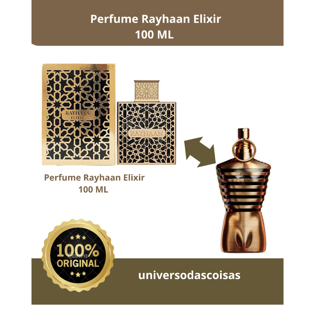Perfume Rayhaan Elixir EDP Original Lacrado Fragrância Exclusiva
