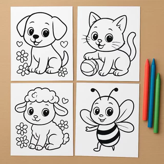 300 Desenhos Soltas Apenas Desenhos Para Colorir E Pintar Imagens Sortidas Varias Quantidades - 2 desenhos por folha em Oferta na Shopee