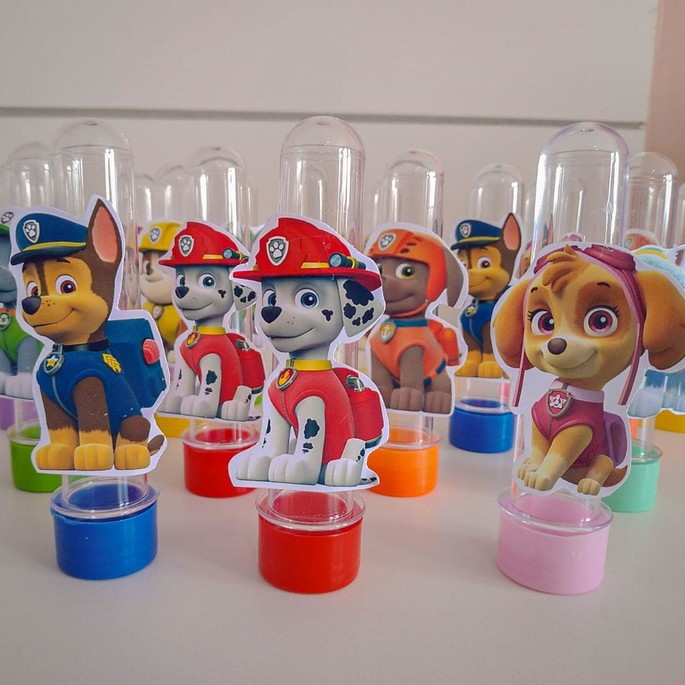 Tubete Lembrancinha com aplique 3D Patrulha Canina Personalizado
