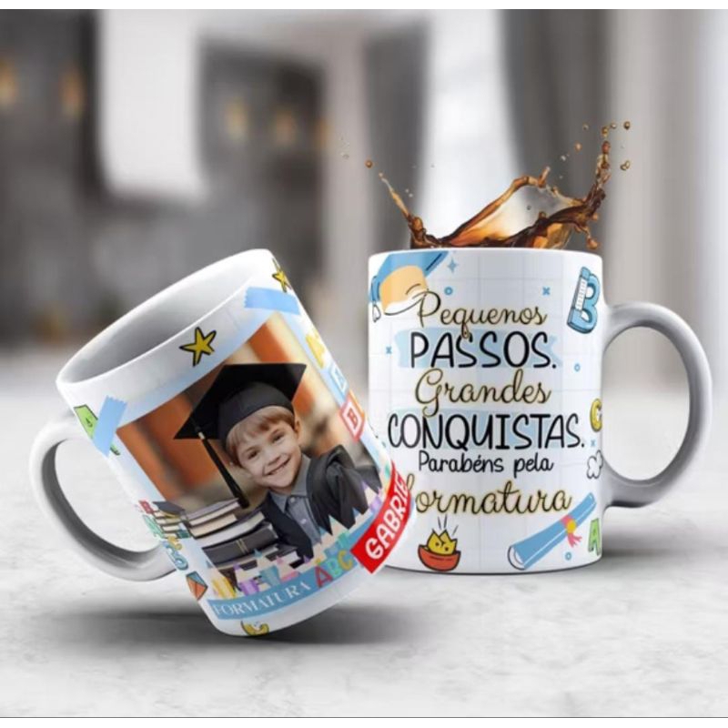 Caneca Formatura ABC Personalizada Com Nome e Foto | Presente Formando ...