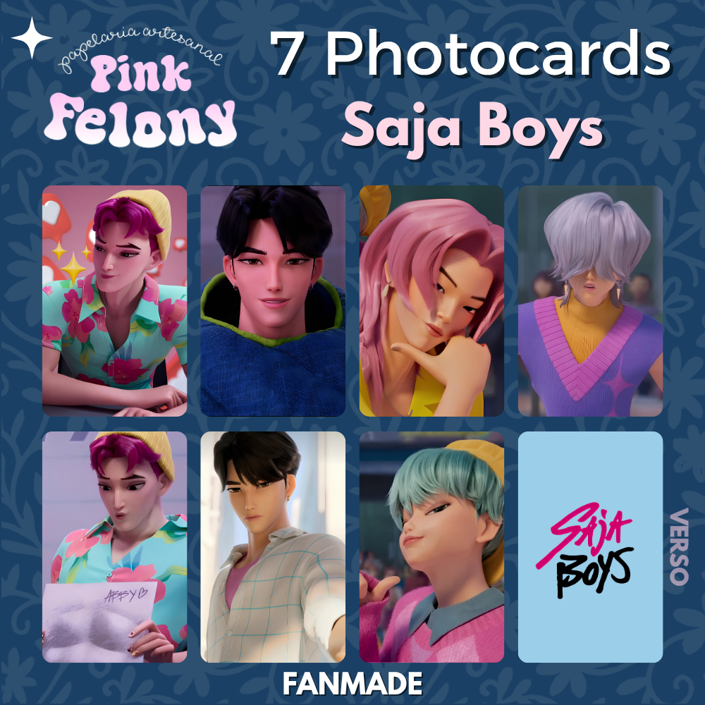 kit 7 photocards kpop demon hunters huntrix zoey mira rumi saja