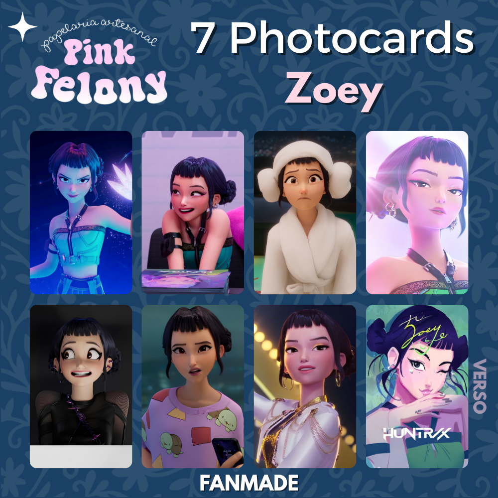 kit 7 photocards kpop demon hunters huntrix zoey mira rumi saja