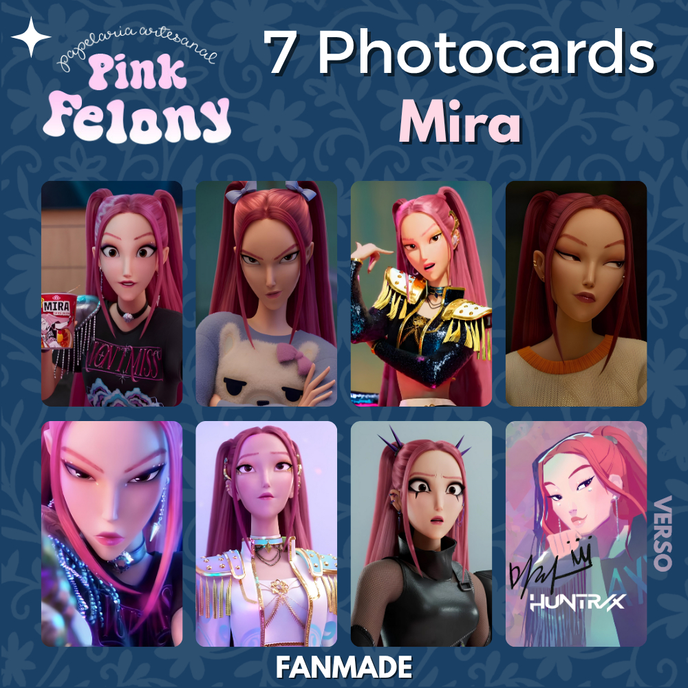 kit 7 photocards kpop demon hunters huntrix zoey mira rumi saja
