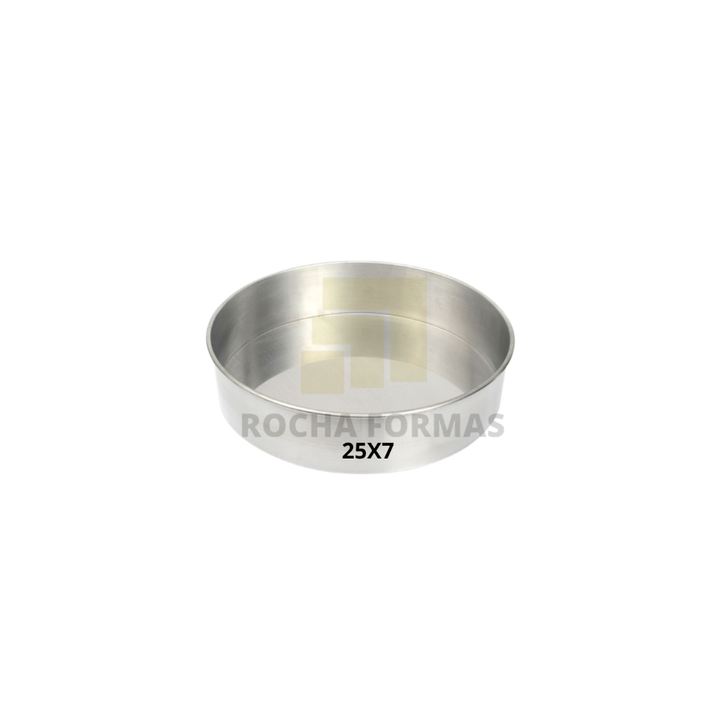 FORMA REDONDA FUNDO FIXO 25X7 CM - ALUMINIO | Shopee Brasil
