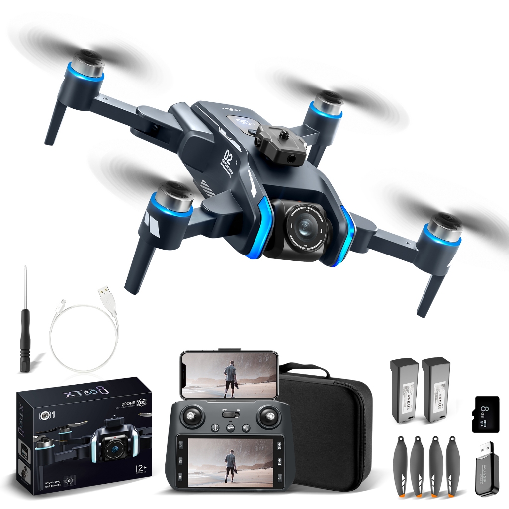 XT-808/GN-507 Drone GPS Dual Camera Brushless Motor RC Quadcopter Profissional Helicóptero Dobrável Flight 500m em Oferta na Shopee