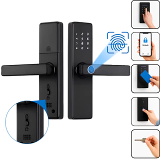 Fechadura Eletrônica Digital 5 em 1 Com Biometria, Bluetooth, Senha Touch, Chave e Tag em Oferta na Shopee