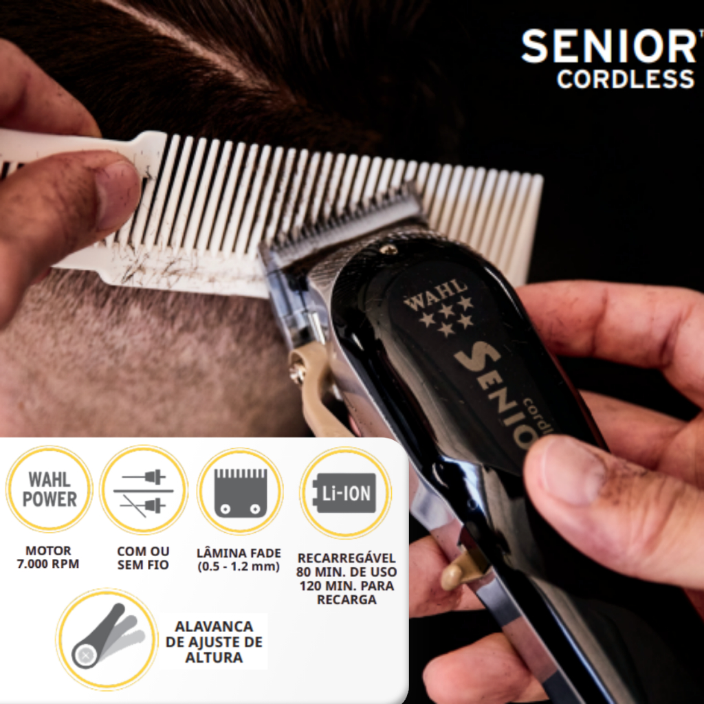 Wahl Máquina Profissional de Cortar Cabelo Senior Bivolt Sem Fio
